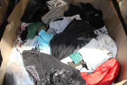 A pallet of pre - owned clothing and related items.