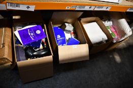 Four boxes of assorted miscellaneous items to include household items, souvenirs and related items.