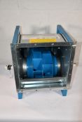 A double inlet Centrifugal fan with glass reinforced polyamid wheel.