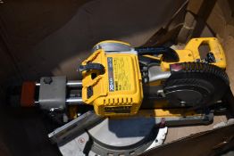 A pre-owned DeWalt XR Flexvolt slide mitre saw (DHS780) (Might be incomplete) (Viewing recommended).