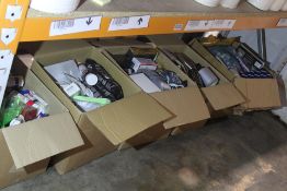 Six boxes of assorted miscellaneous items to include Homeware, Toiletries, Batteries and related ite