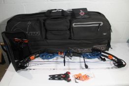 A pre-owned PSE Phenom XT Compound Bow with case and some accessories.