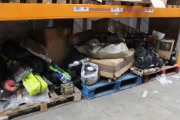 Miscellaneous mainly pre-owned sports and leisure related items to include weights and bars, tennis