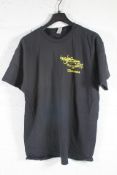 Approximately forty five as new Rev Room T-shirts in various sizes (Gildan heavy duty).