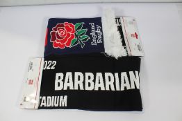 A quantity of as new England Rugby - England vs Barbarians 2022 H2H Scarves (Approximately 120).