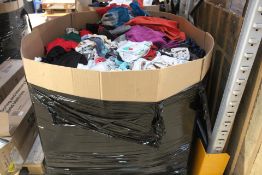 A pallet of pre - owned clothing and related items.