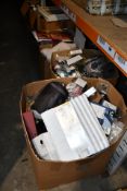 Five boxes of assorted miscellaneous items to include household, souvenirs and related items.