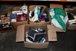 Six boxes of assorted miscellaneous items to include household items, souvenirs and related items.