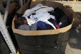 A pallet of pre - owned clothing and related items.