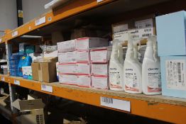 A quantity of medical items to include examination gloves, medical cleaning products and other medic