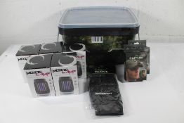 Nine as new items of Gardner Fishing Products to include Five Mozzi Lamps, Two Capture Headtorches a