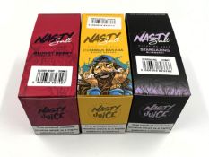 Five boxes of ten Nasty Salt Cush Man Mango Banana 10ml 20mg Nic Salt E-Liquid (BBD: Jan 2025), five