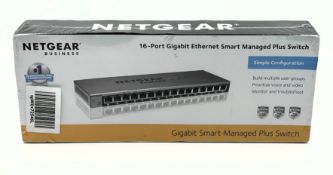A boxed as new Netgear 16-Port Gigabit Ethernet Smart Managed Plus Switch (P/N: GS116E-200UKS EAN: 6