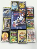Ten pre-owned Sinclair ZX Spectrum game cassettes and a Sega Mega Drive Sonic 3 game cartridge (All