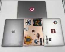 Four pre-owned Apple Macbook Laptops sold for parts (3 x Activation locked, 1 x Remote managed. No c