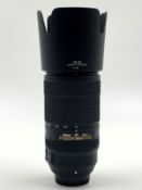 A pre-owned Nikon AF-P NIKKOR 70-300mm f/4.5-5.6E ED VR Lens (Untested, sold as seen).