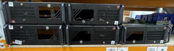 Five pre-owned Westek P4414 4U Servers with Xeon E5-2630 V2 2.60GHz CPU, 16GB RAM, 1TB HDD.