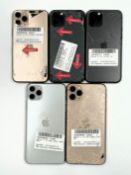 Two pre-owned Apple iPhone 11 Pro Max and three Apple iPhone 11 Pro (All handsets iCloud account cle