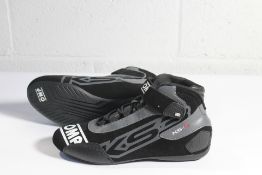 Pair of OMP KS - 3 Advanced Racing Technology Motorsport Shoes Grey/Black/White UK 9.