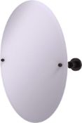 A boxed as new Allied Brass AP-91 Frameless Oval Tilt Beveled Edge Wall Mirror - Antique Bronze (Sto
