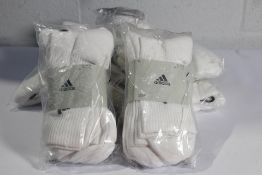 Ten Packs of Three Adidas White Cushion Sportswear Crew Socks XL.