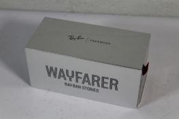 A boxed as new Facebook x Ray-Ban Stories Wayfarer Sunglasses, RW4002 (Frame: Shiny/Brown, Lens: Bro