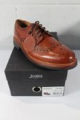 Boxed as new Jones Bootmaker Bushwick Goodyear Welted Leather Brogues - Cognac (UK 10).