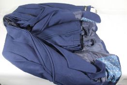 Three as new Derman Navy Patterned Fabric Luxury 3-piece Suits (RMZ) (Jacket 50R, waistcoat 50, trou