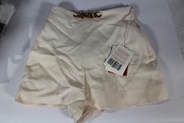 Valentino Garavani V Logo Chain Tailored Shorts in Neutrals, Size 38. As New.