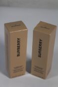 Two Burberry Ultimate Glow foundations, medium warm 60 (2 x 30ml).