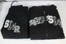 Trapstar Wildcard Chenille Hoodie Tracksuit -Black Monochrome Edition (M).