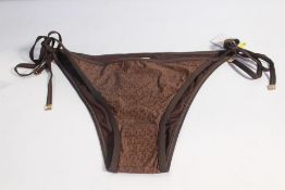 Micheal Kors Bikini Bottoms Chocolate with Tie Sides, Size 12 (M).