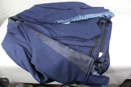 Three as new Derman Navy Patterned Fabric Luxury 3-piece Suits (RMZ) (Jacket 52R, waistcoat 52, trou