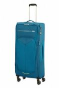 A boxed as new American Tourister Summerfunk Spinner 79/29 - Teal (Expandable TSA) (Stock image).