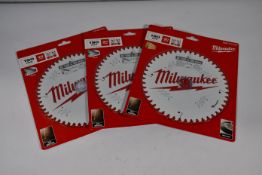 Three Milwaukee Circular Saw Blades (190x30mm).