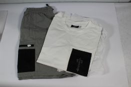 Trapstar Irongate Mesh Pocket Short Set White/Grey Size L.