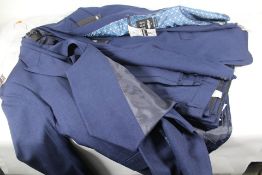 Three as new Derman Navy Patterned Fabric Luxury 3-piece Suits (RMZ) (Jacket 50R, waistcoat 50, trou