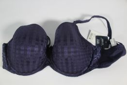 An as new Prima Donna Madison Padded Heart Shaped Bra - Blue (UK 32 F).