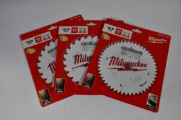 Three Milwaukee Circular Saw Blades (165x20mm).