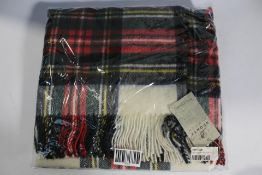 Bronte by Moon Merino Lambswool Ruana in Stewart Tartan.