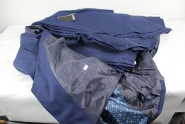 Three as new Derman Navy Patterned Fabric Luxury 3-piece Suits (RMZ) (Jacket 50R, waistcoat 50, trou