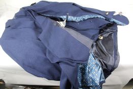 Three as new Derman Navy Patterned Fabric Luxury 3-piece Suits (RMZ) (Jacket 52R, waistcoat 52, trou