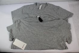 Four Lululemon All Yours Tee, Grey, Size 4 x 8 (Please Note Security Tags Attached).