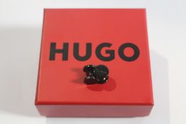 Boxed as new Hugo Boss Round Cufflinks with Coloured Enamel Core.