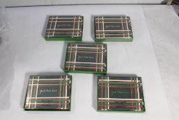 Five Kate Spade Spruce Plaid Holiday Note Card Sets (10 cards per set, one outer box damaged).
