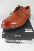 Boxed as new Jones Bootmaker Bushwick Goodyear Welted Leather Brogues - Cognac (UK 10).