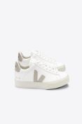 A pair of women's boxed as new Veja Campo Trainers - Extra White/Natural Suede - (UK 5, stock image)
