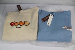 Nude Project Head In Clouds Hoodie - Baby Blue (S) and Homies Hoodie - Beige (S).