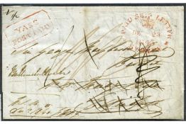 NSW 1843 Stampless cover from Yass to Edinburgh, redirected.