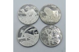 A quartet of Sierra Leone 'wildlife' thematic Crowns.